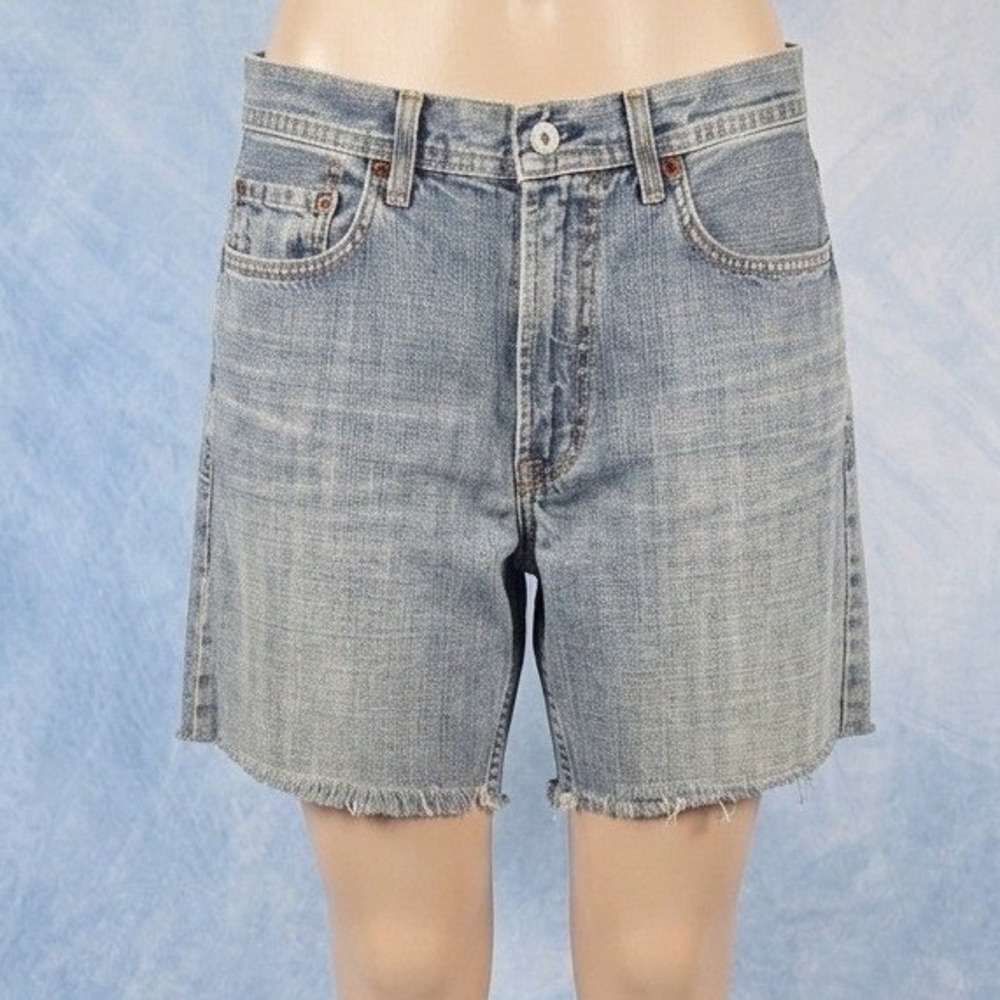 Lucky Brand Dungarees Mens 30 Blue Denim Cut Off‎ Shorts Vintage Made in USA